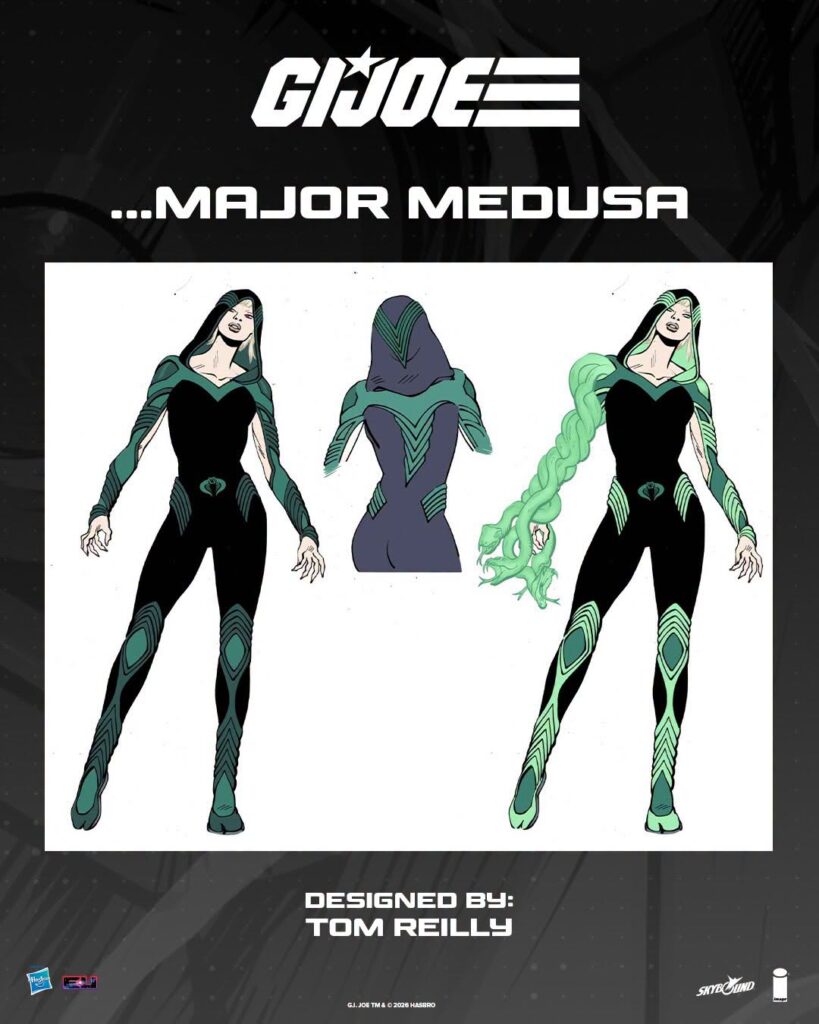 G.I. Joe Major Medusa character design reveal, designed by Tom Reilly
