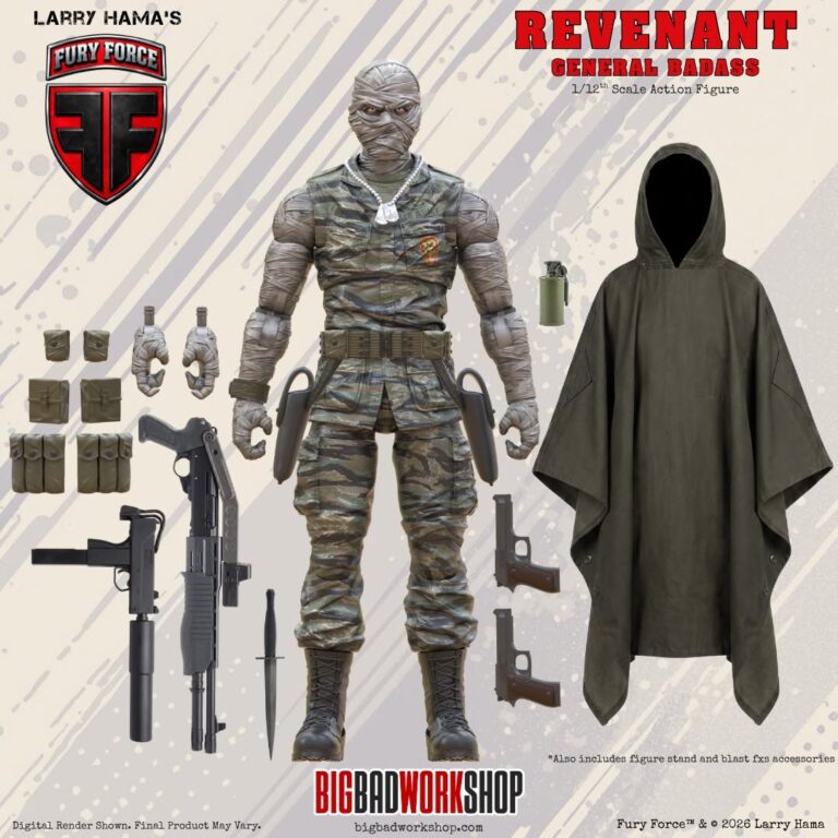 Larry Hama's Fury Force Revenant 1/12 scale action figure render by BigBadWorkShop