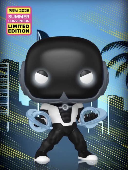 Radiant Black SDCC 2026 exclusive Funko Pop figure with glow-in-the-dark hand and chest effects